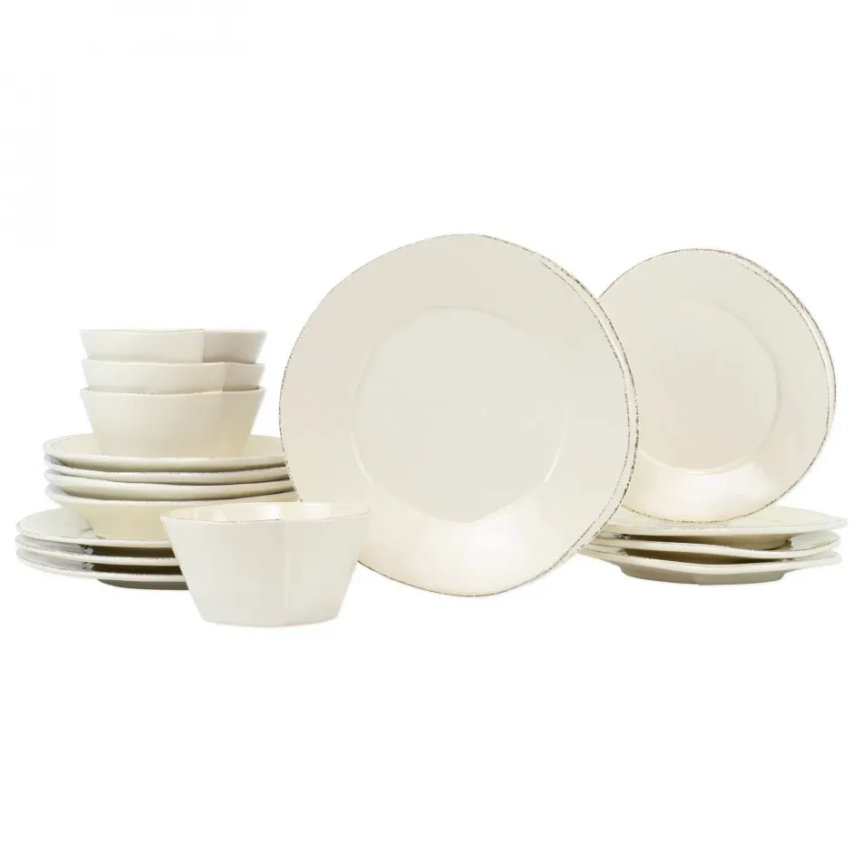 Lastra Linen Sixteen-Piece Place Setting 6"-10.5"D