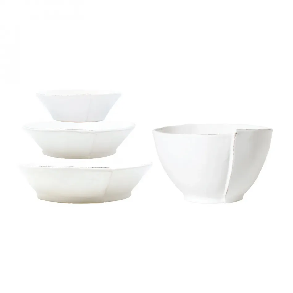 Lastra White 4-Piece Serving Bowls Set 7"-11.5"L, 5.5"-11.5"W, 2"-5.75"H