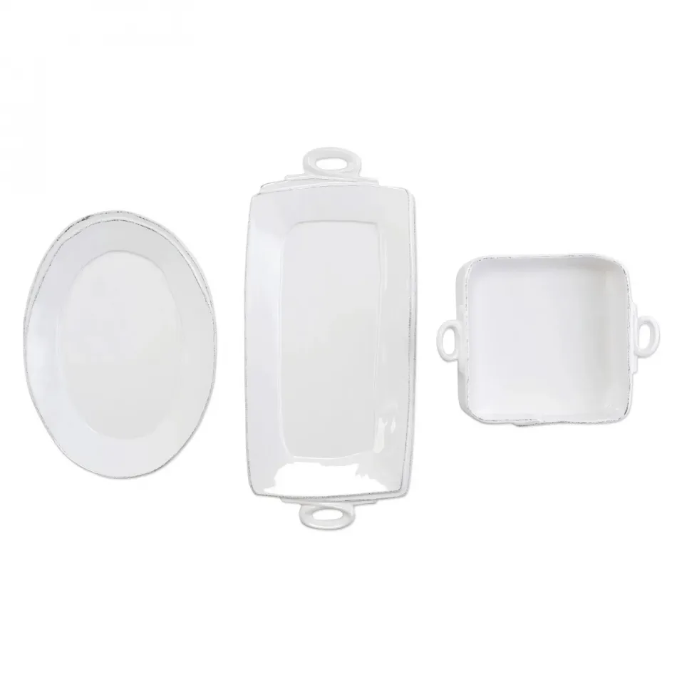 Lastra White 3-Piece Hostess Set