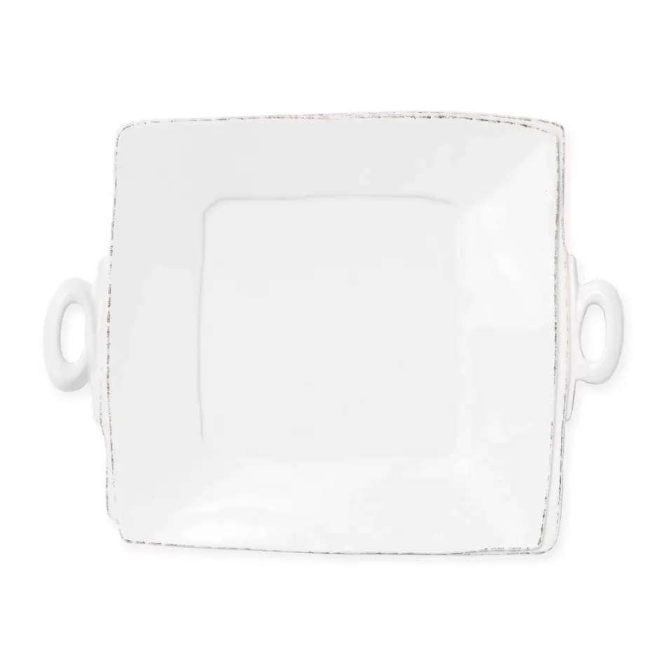 Lastra Linen Handled Square Platter 13"Sq