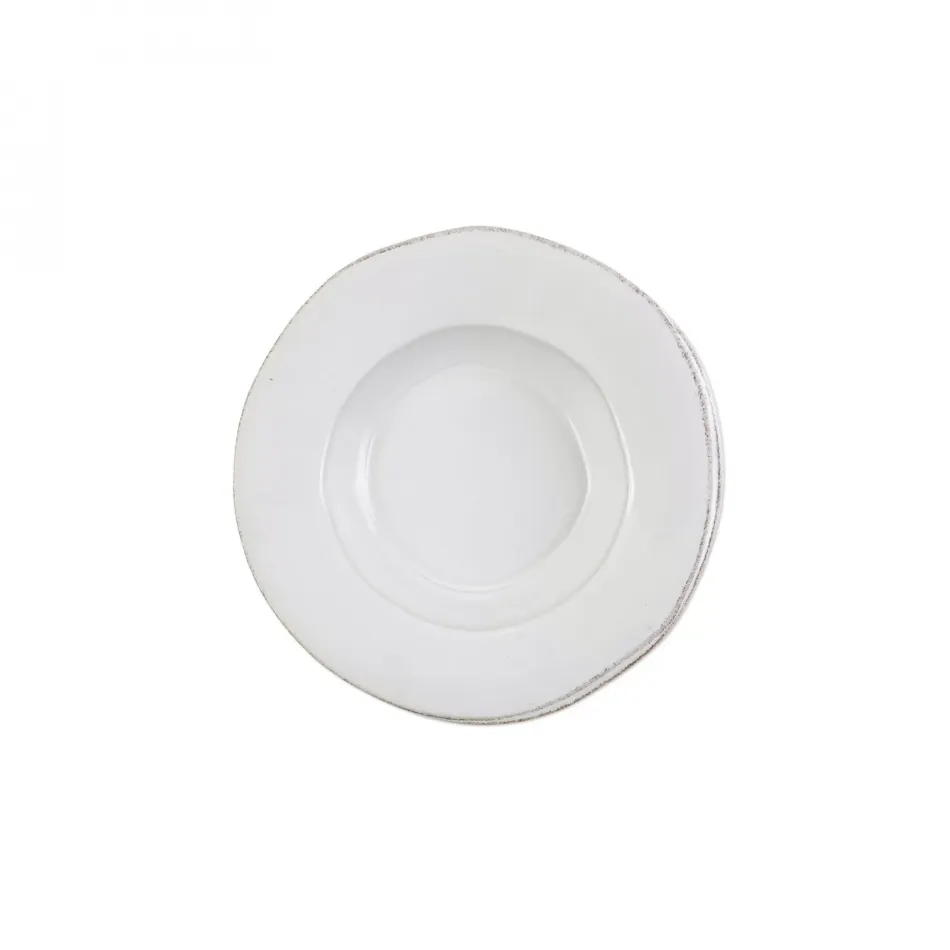 Lastra White Rimmed Pasta Bowl 10.25"D, 2"H