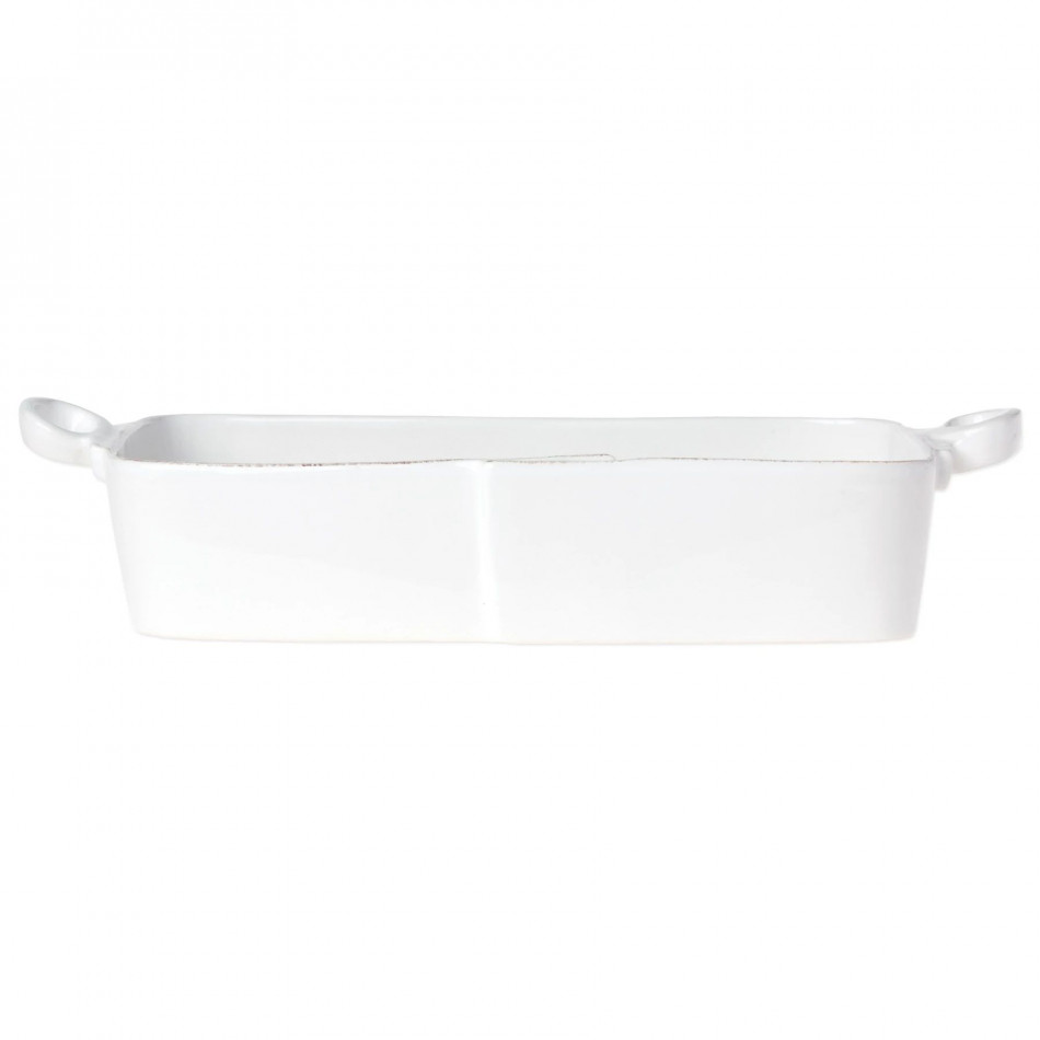 Lastra White Rectangular Baker 16.5"L, 8.25"W, 3.75"H