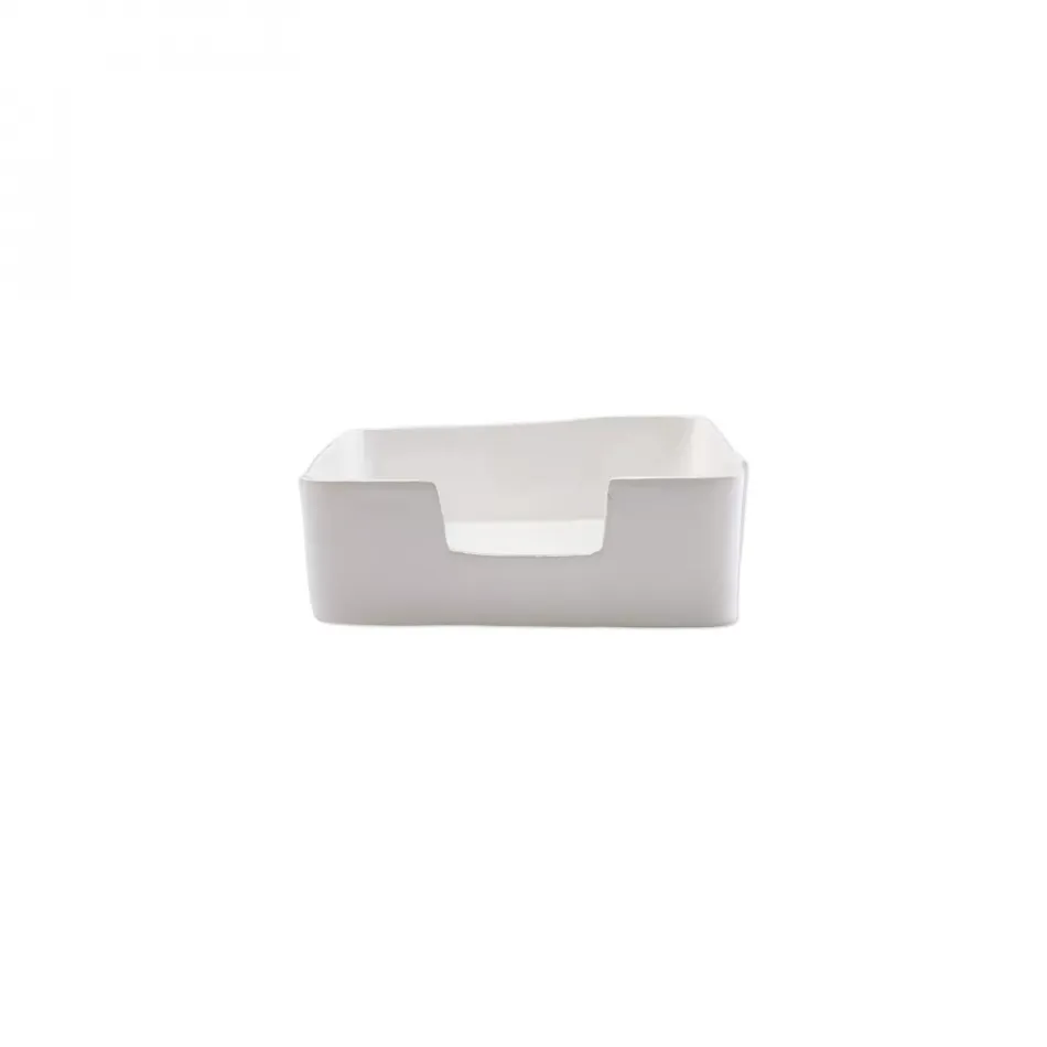 Lastra White Dinner Napkin Holder 9.5"Sq, 3.25"H