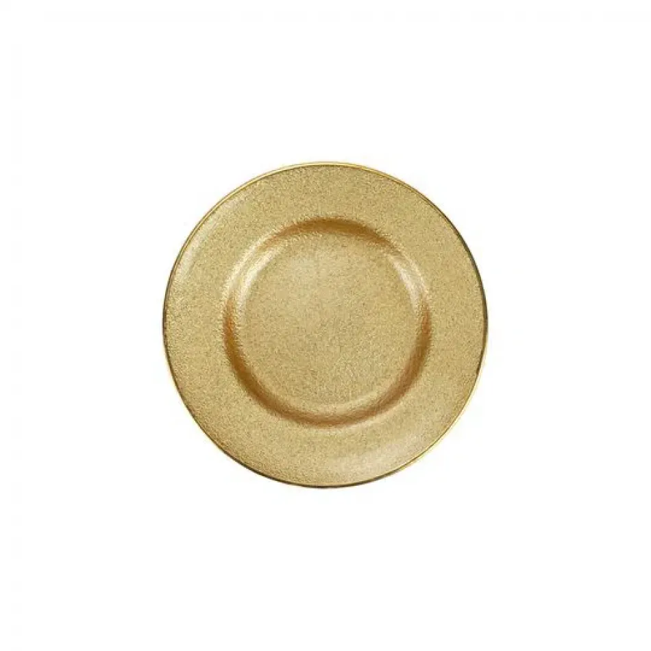 Metallic Glass Gold Salad Plate 8.5"D