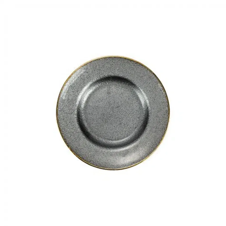 Metallic Glass Slate Salad Plate 8.5"D