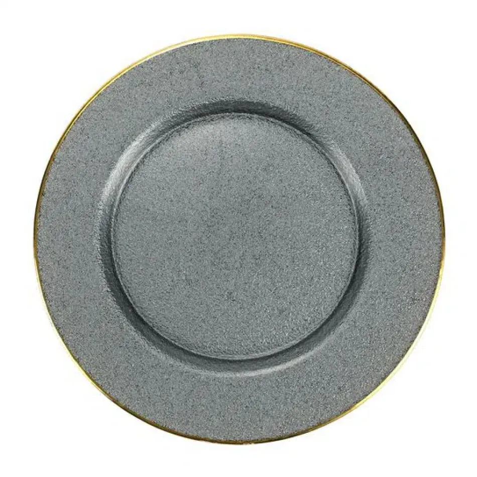Metallic Glass Slate Service Plate/Charger 12.5"D