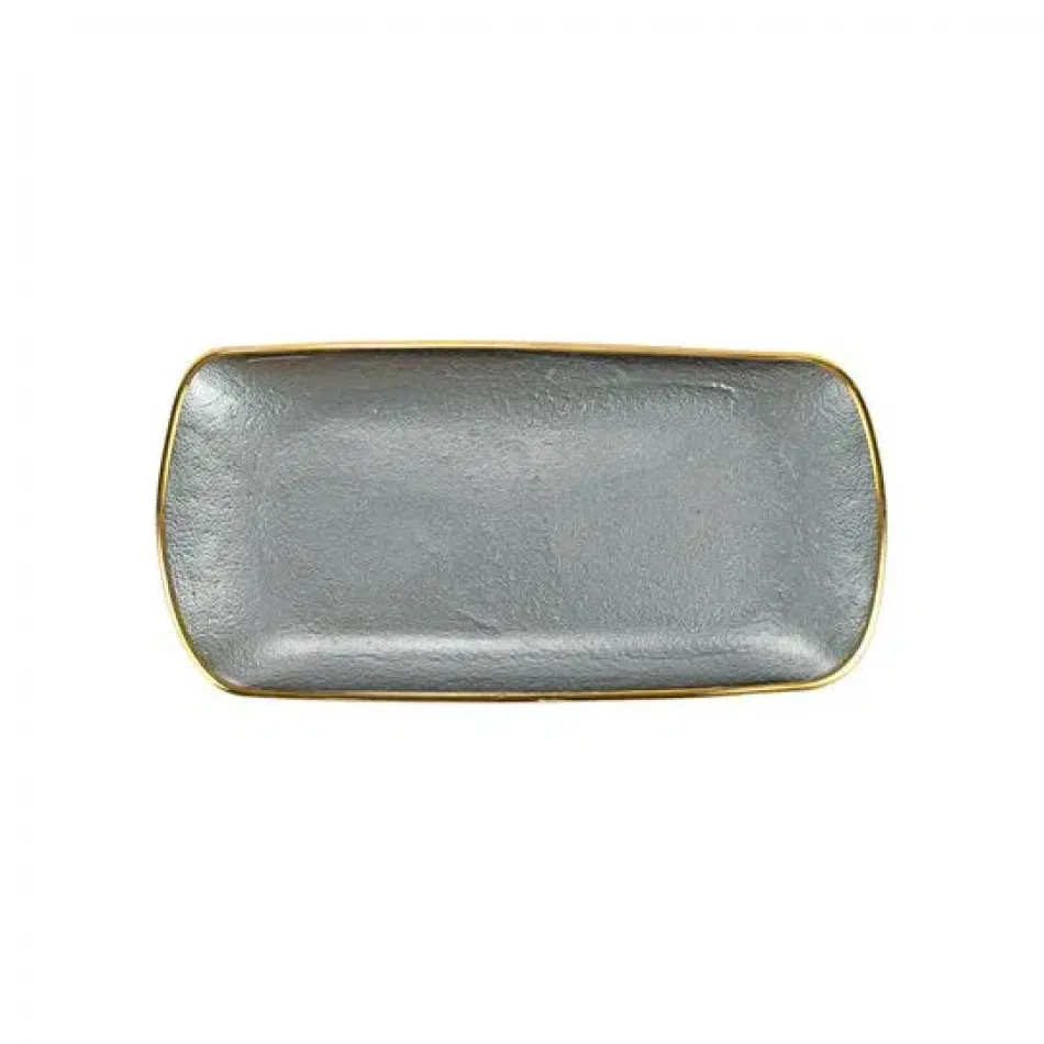 Metallic Glass Slate Rectangular Tray 11"L, 5.75"W