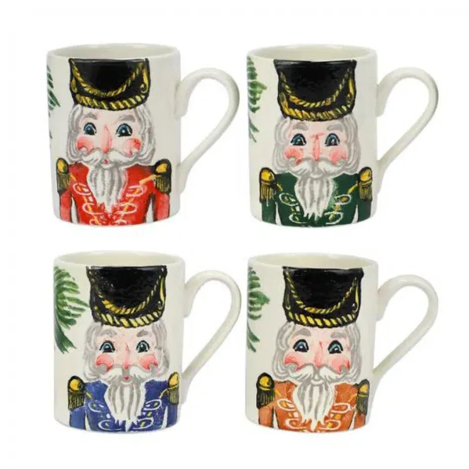 Nutcrackers Assorted Mugs - Set of 4 4.5"H, 14 oz