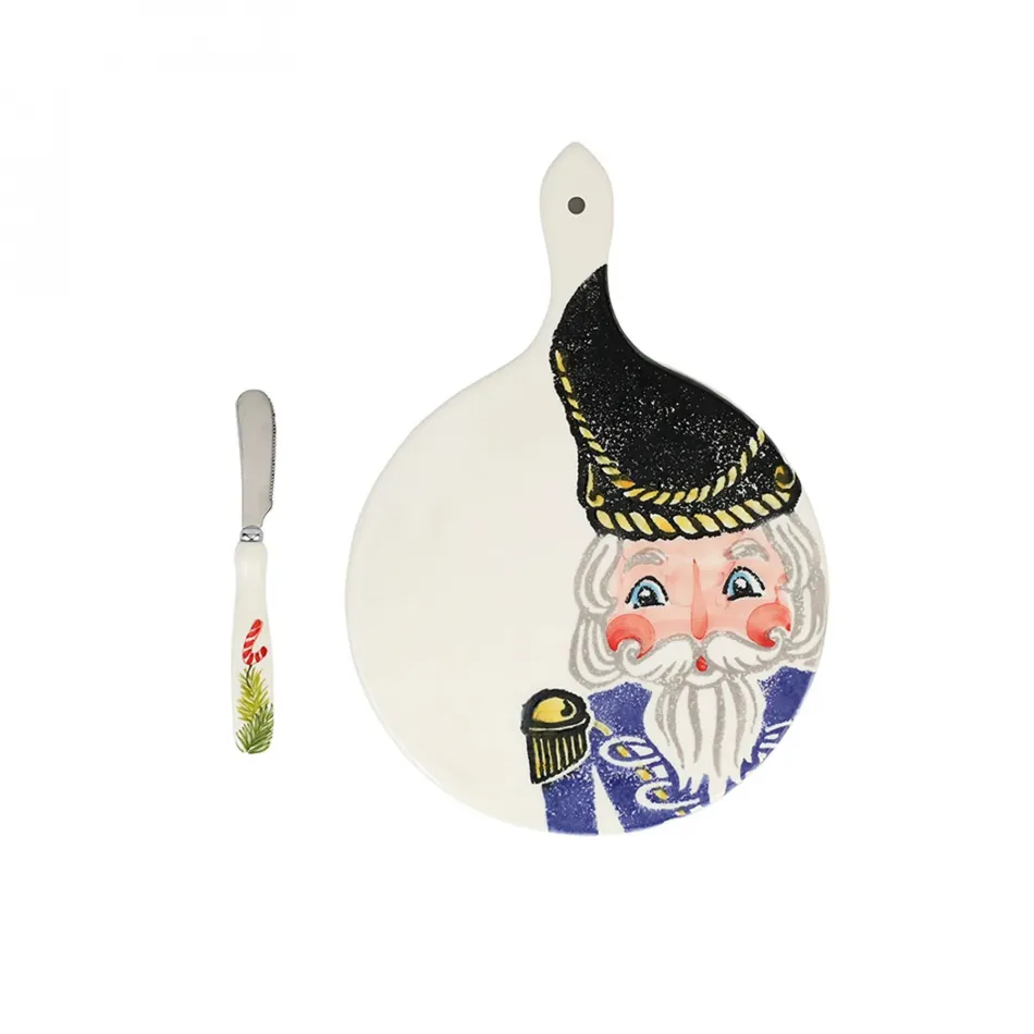 Nutcrackers Small Cheese Board with Spreader Cheese Board: 11.5"L, 8"W Spreader: 6.25"L