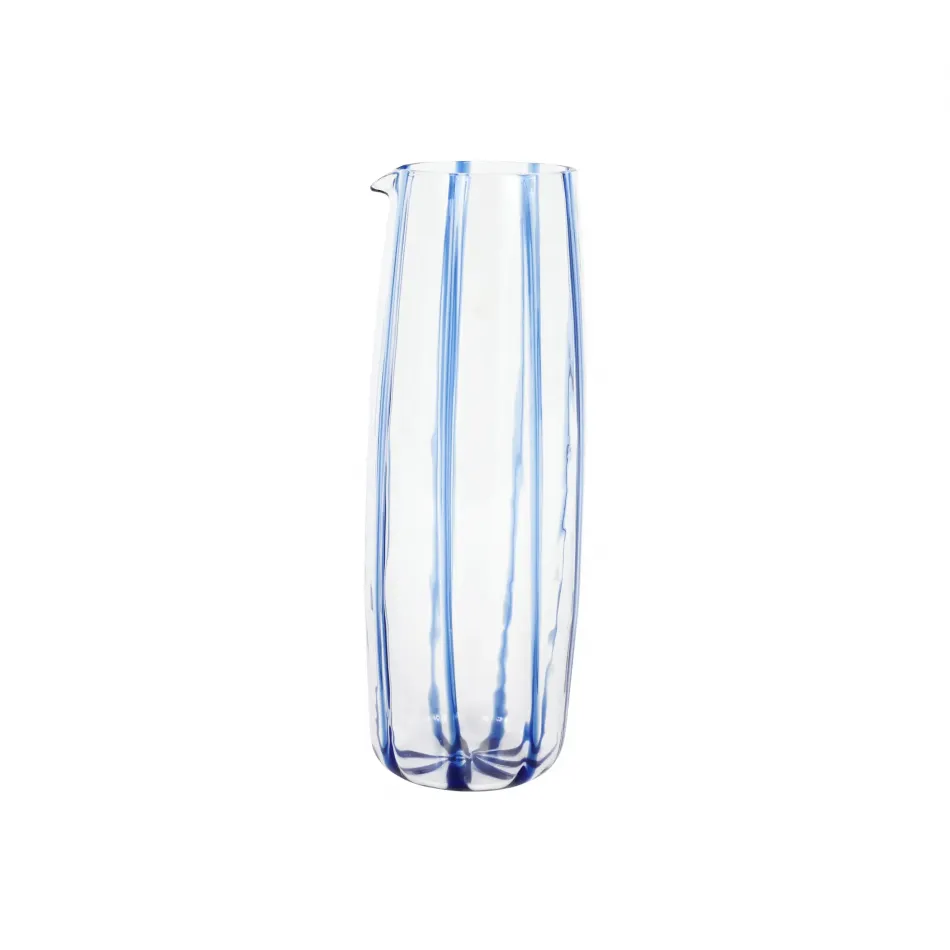 Nuovo Stripe Blue Pitcher 8.5"H, 3 Cups