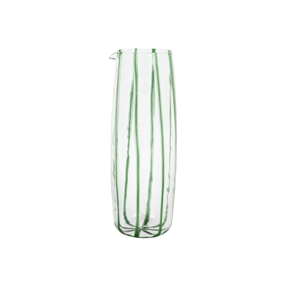 Nuovo Stripe Green Pitcher 8.5"H, 3 Cups