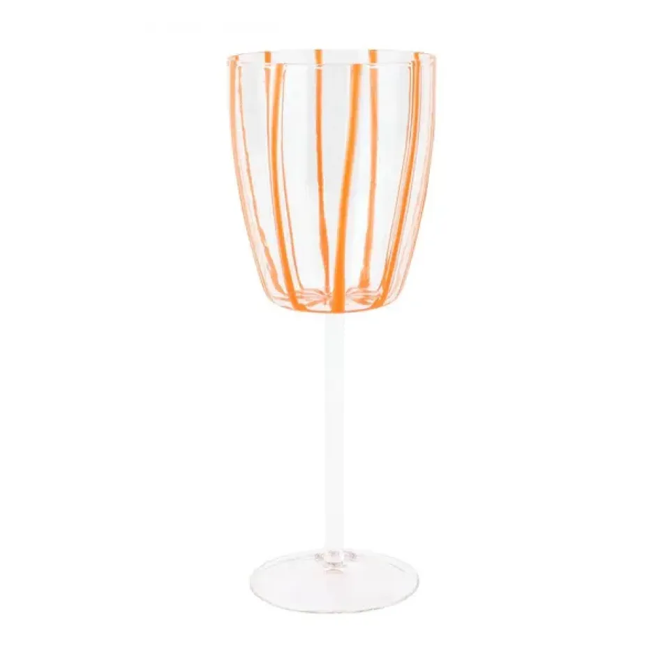 Nuovo Stripe Orange Wine Glass