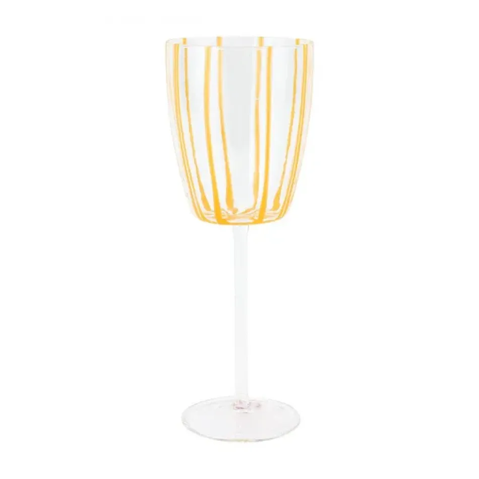 Nuovo Stripe Yellow Wine Glass