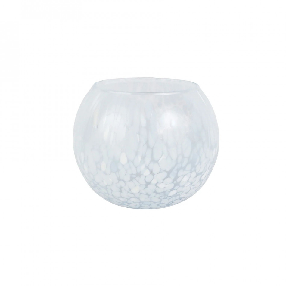 Nuvola White Vase Small Round 6"D, 5.25"H, 56 oz