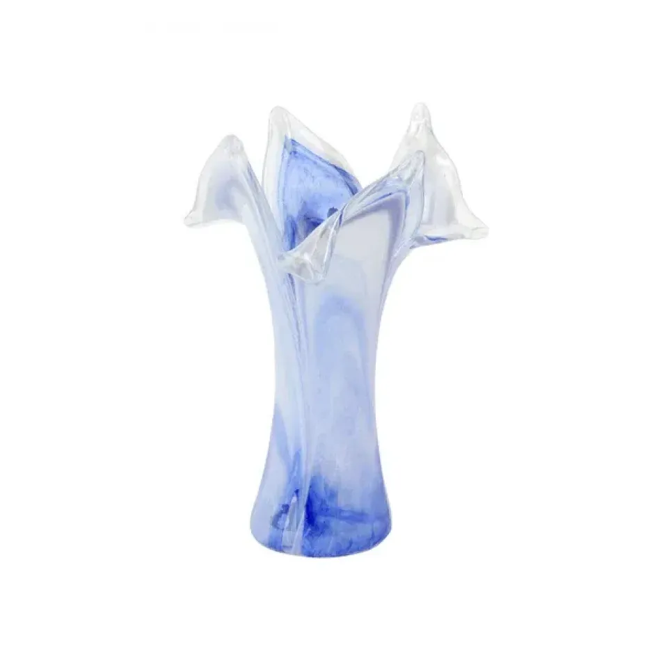 Onda Glass Cobalt Twisted Flower Vase