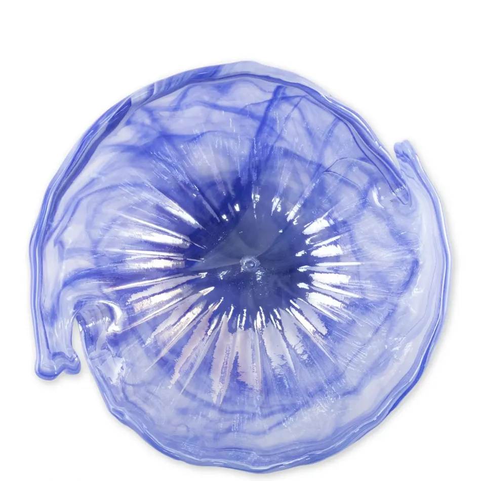 Onda Glass Cobalt Round Bowl 12.5"D, 5.75"H