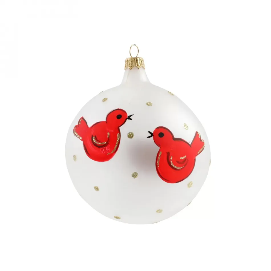 Red Birds Ornament 4"D