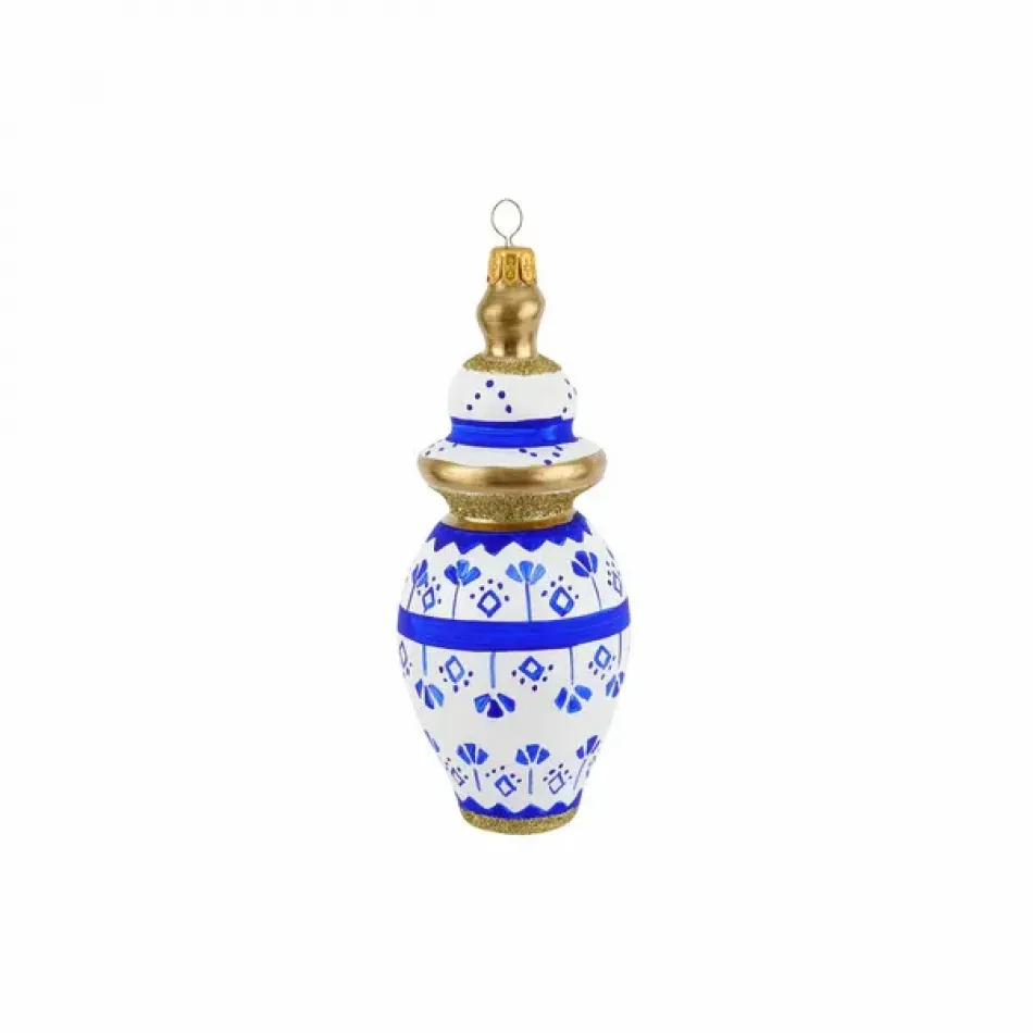 Ornaments Figural Ginger Jar with Flowers Ornament Small