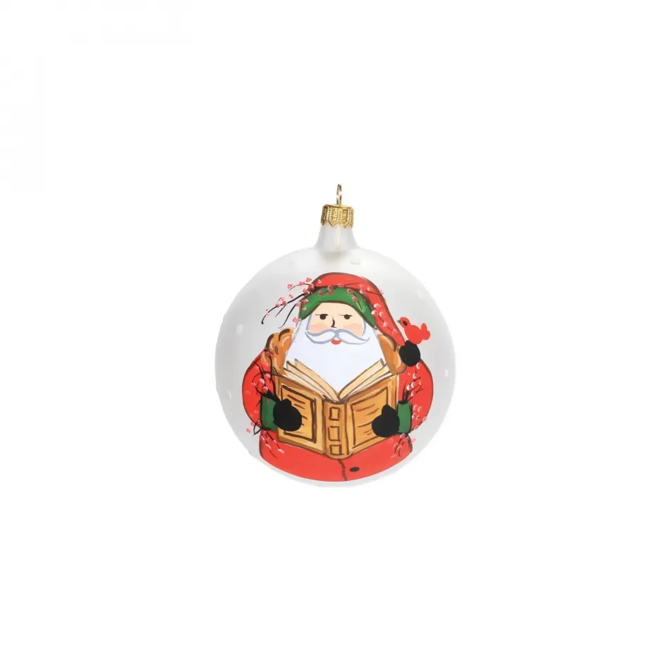 Old St. Nick Reading Ornament 4"D