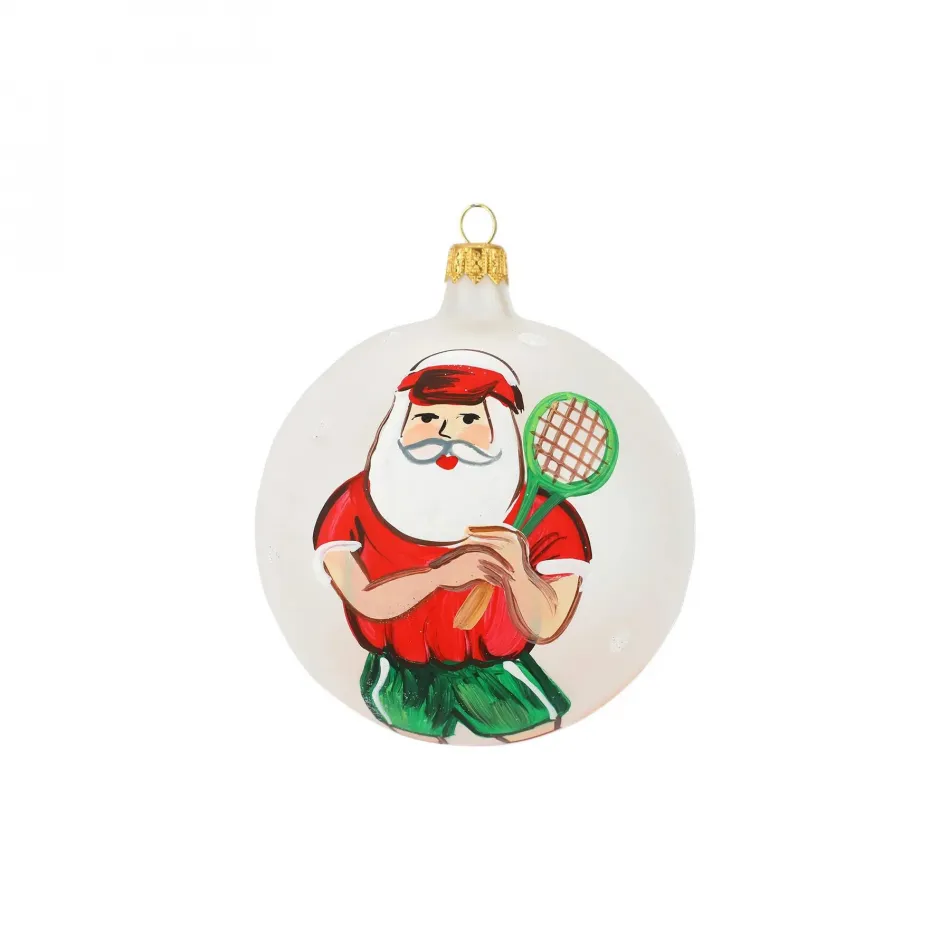 Old St. Nick Tennis Ornament 4"D