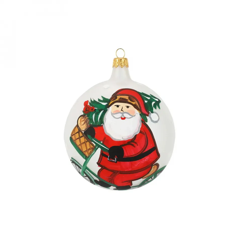 Old St. Nick Bicycle Ornament 4"D