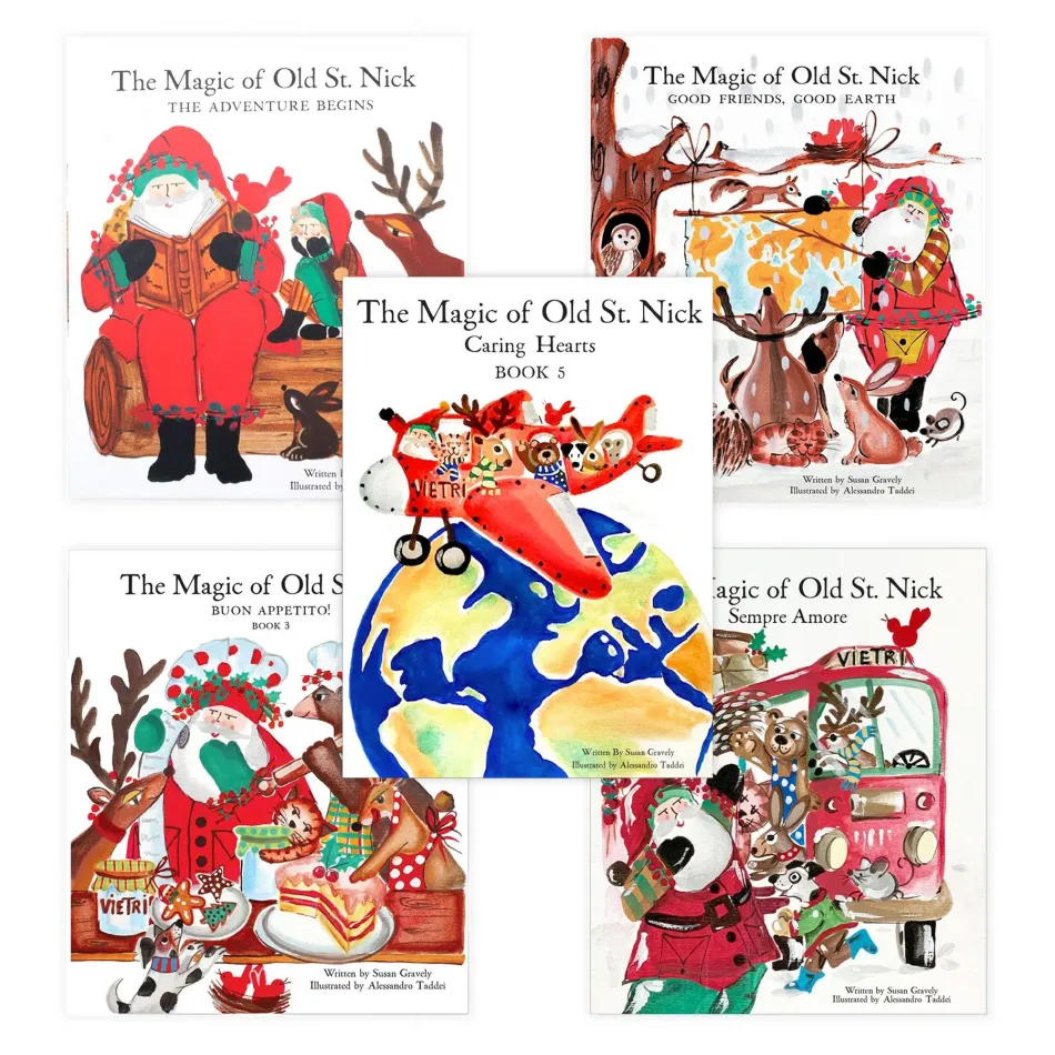 Old St. Nick Children's Book Set 9"W, 10.5"H