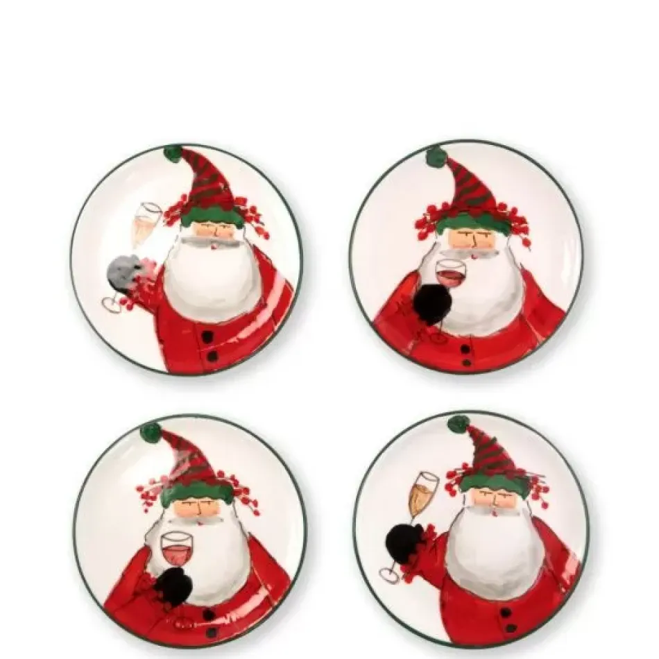 Old St. Nick Cocktail Plates - Set of 4 6.75"D