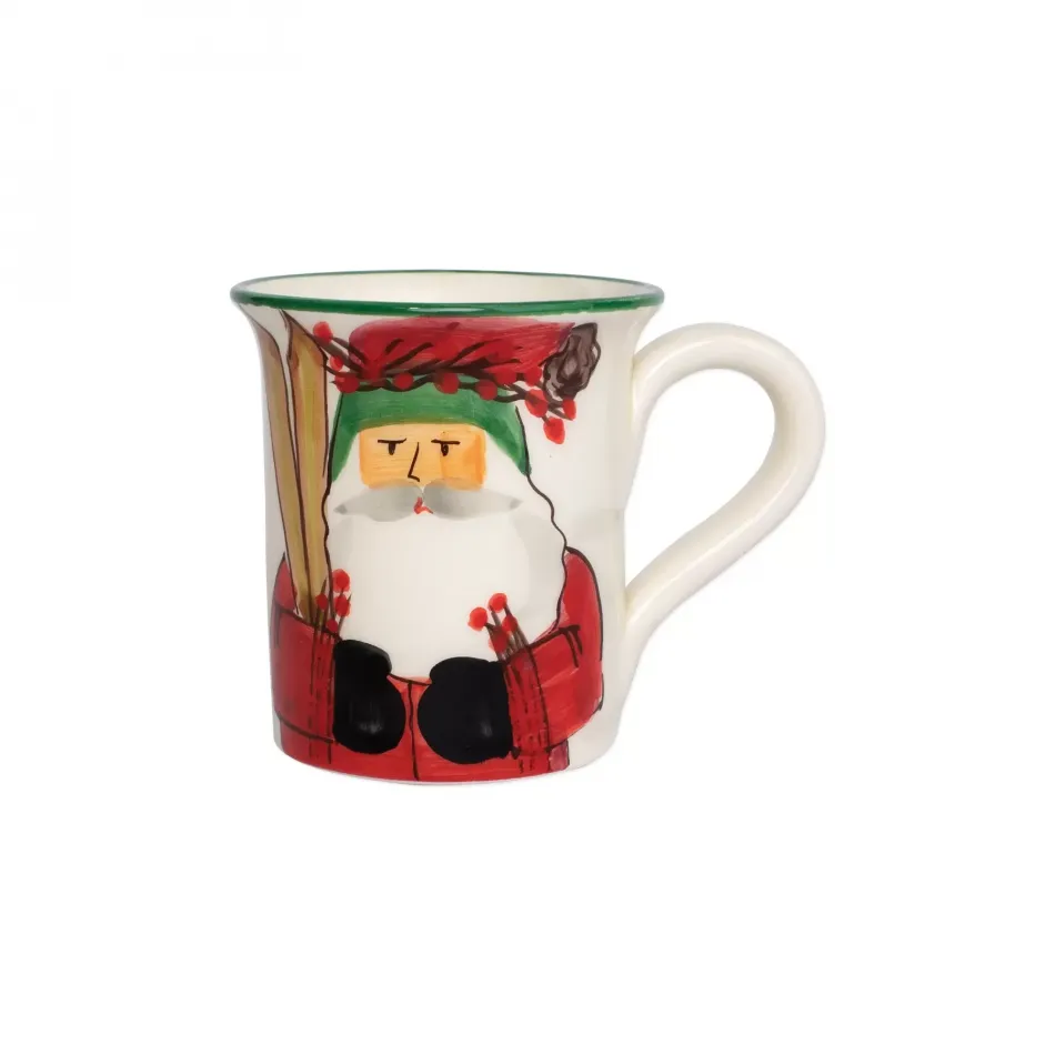 Old St. Nick Mug - Skiing 4.5"H, 14 oz