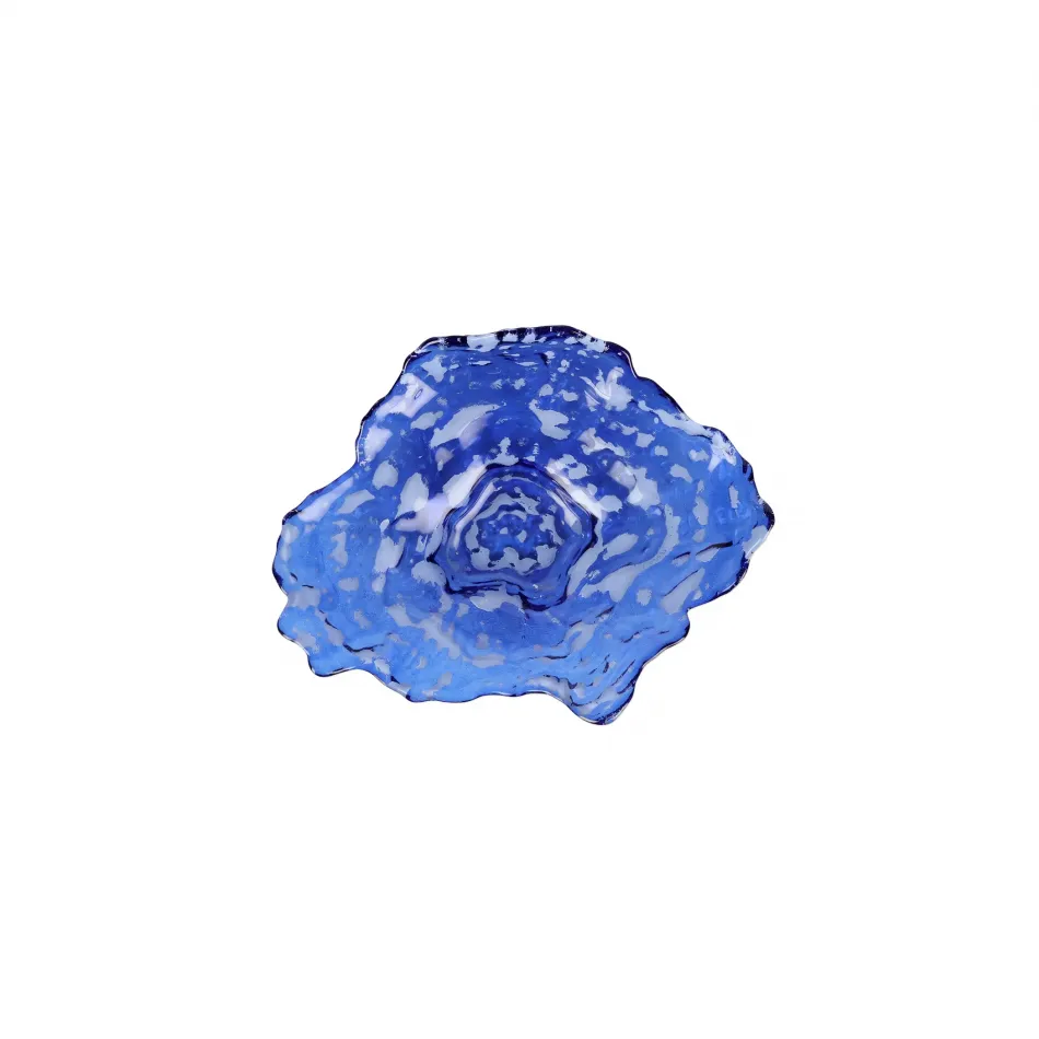 Ostrica Glass Blue Small Plate 8.25"L, 6.75"W