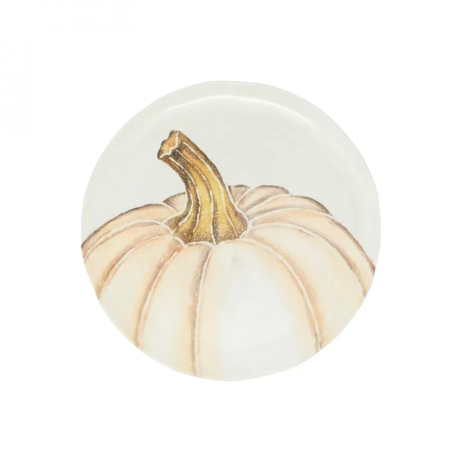 Pumpkins Salad Plate - White Medium Pumpkin 9"D