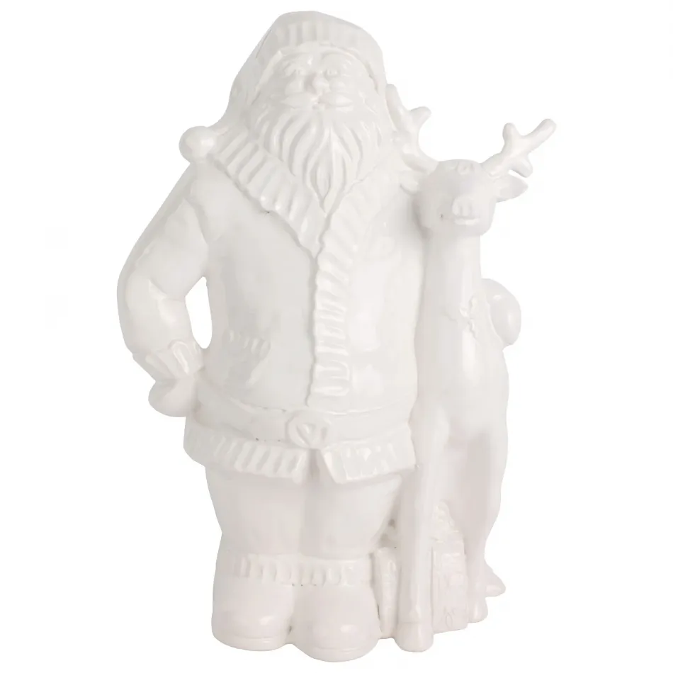 Pietra Natale Figural Santa with Deer 10"D, 20.5"H