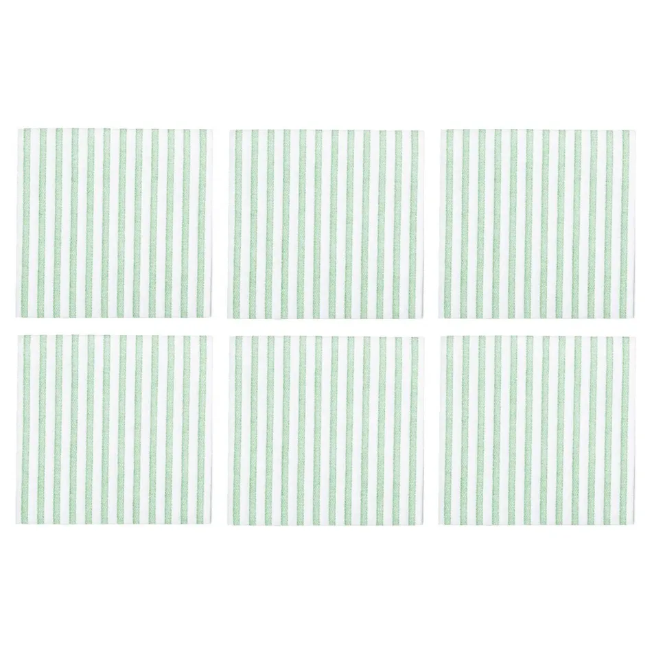 Papersoft Napkins Capri Green Cocktail Napkins (Pack of 20) - Set of 6 5"Sq (Folded) 10"Sq (Flat)