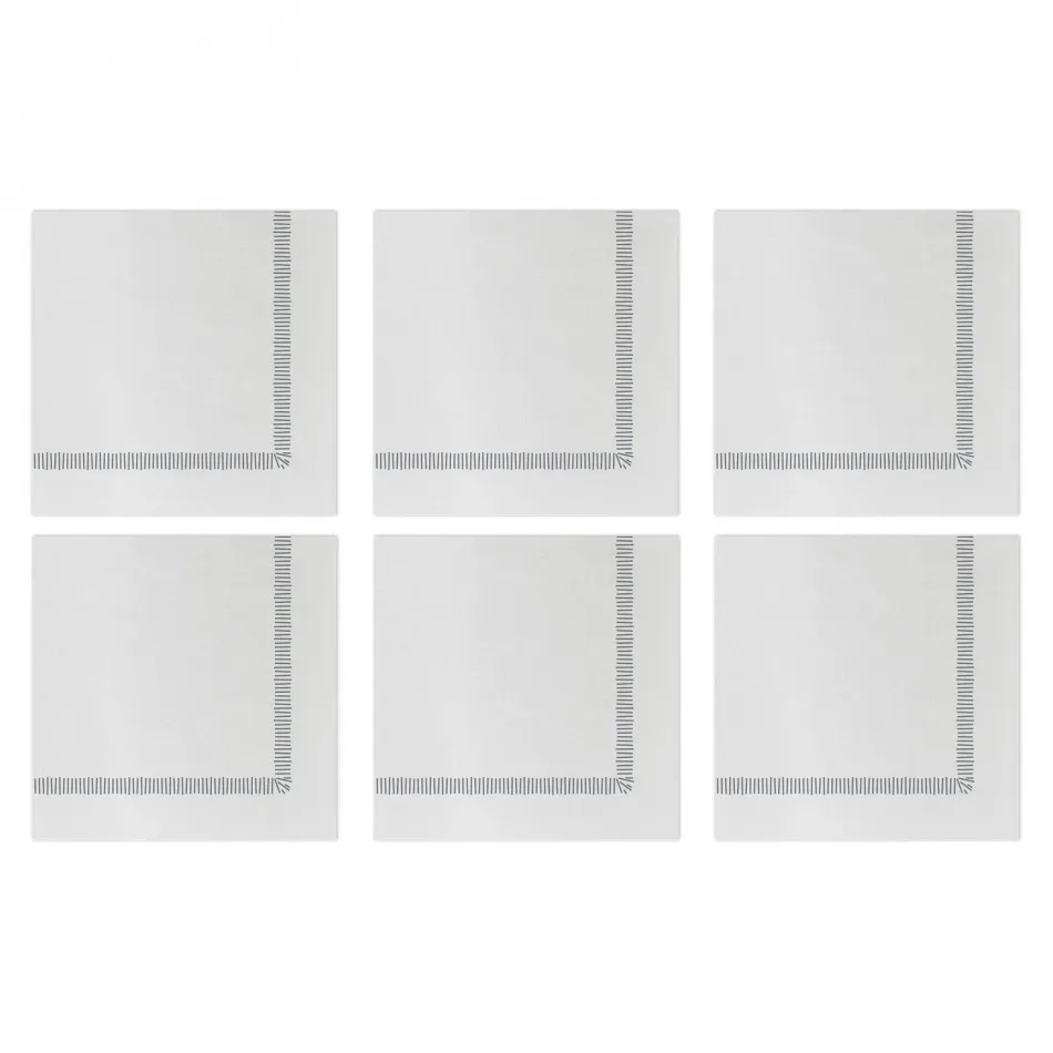Papersoft Napkins Fringe Gray Cocktail Napkins (Pack of 20) - Set of 6 5"Sq (Folded) 10"Sq (Flat)