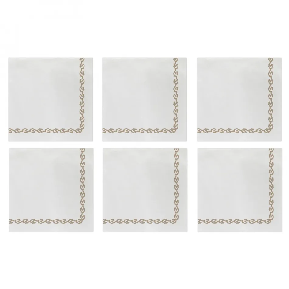 Papersoft Napkins Florentine Linen Cocktail Napkins (Pack of 20) - Set of 6