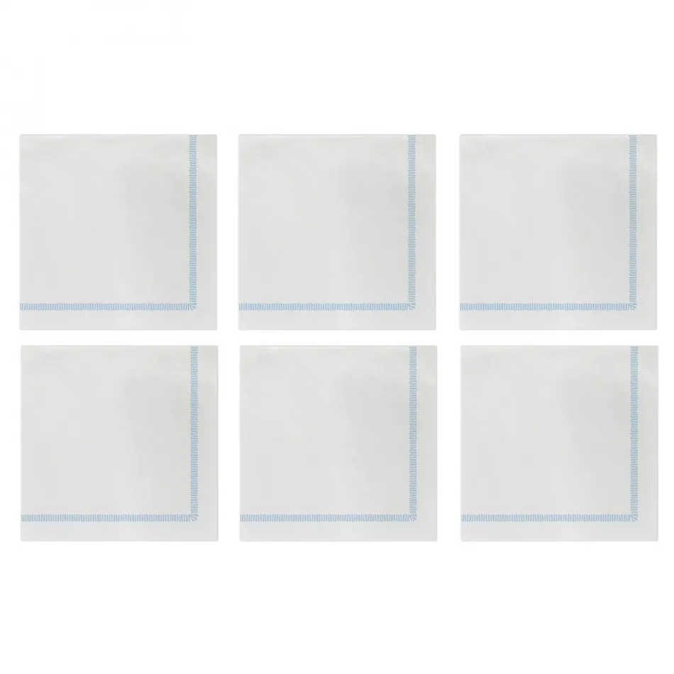 Papersoft Napkins Florentine Light Blue Cocktail Napkins (Pack of 20) - Set of 6