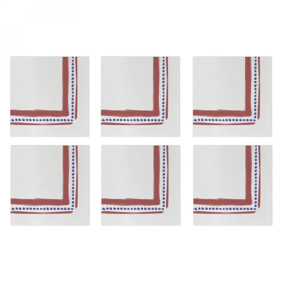 Papersoft Napkins Campagna Red Cocktail Napkins (Pack of 20) - Set of 6