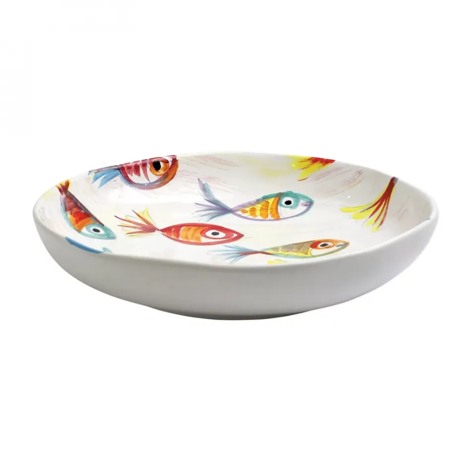Pesci Colorati Shallow Bowl 13.5"D, 2.75"H