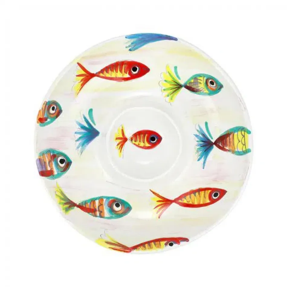 Pesci Colorati Chip and Dip 14"D, 3"H