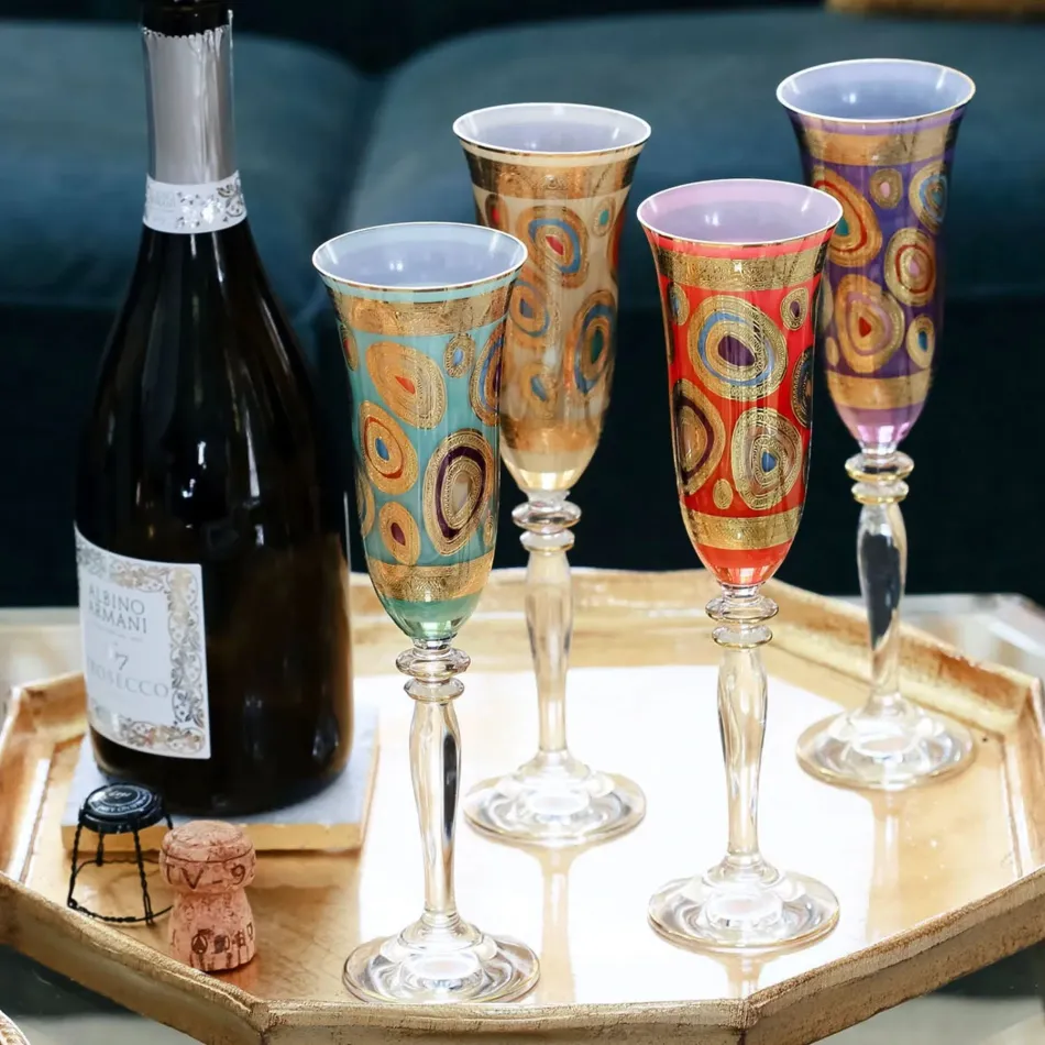 Vitri R 77 Vietri Regalia Orange Champagne Glass | Gracious Style