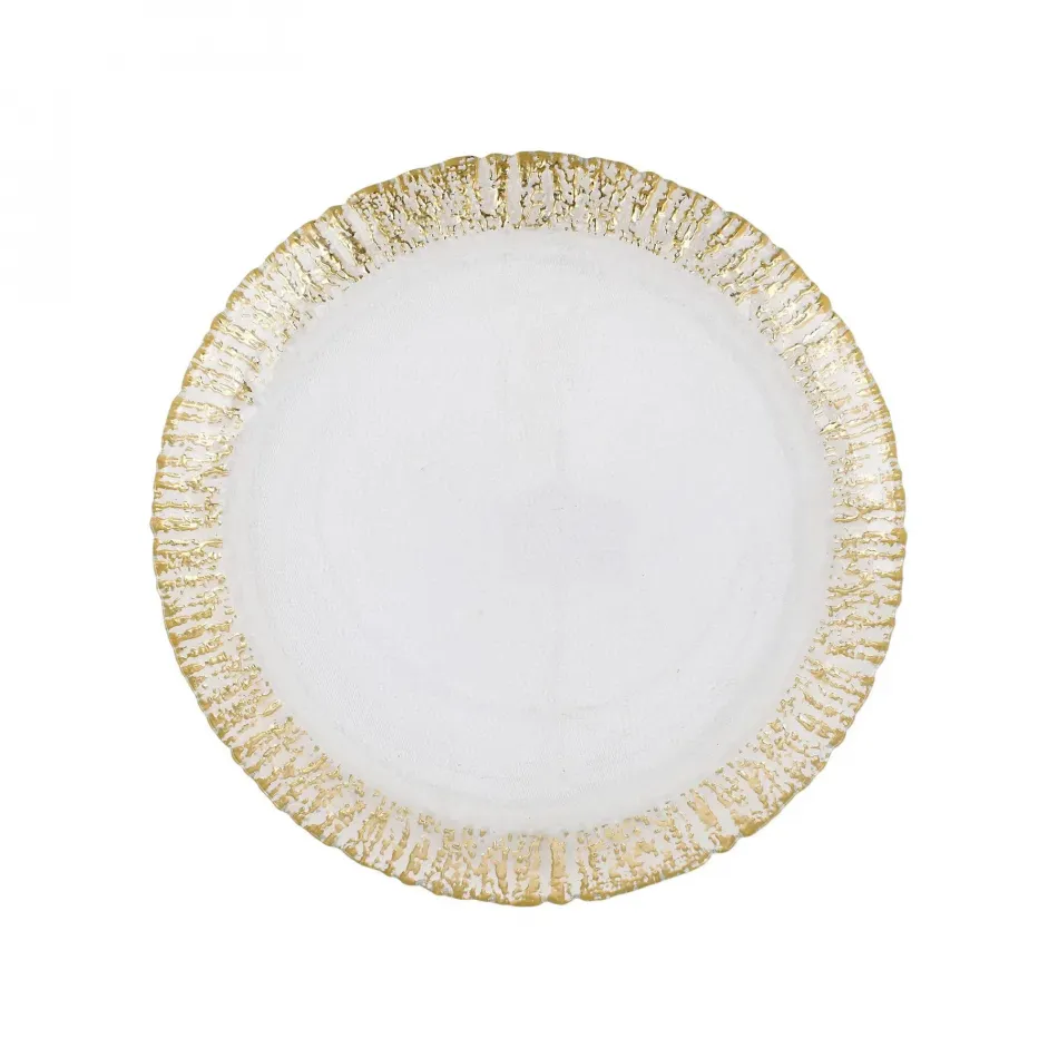 Rufolo Glass Gold Dinner Plate   11"D