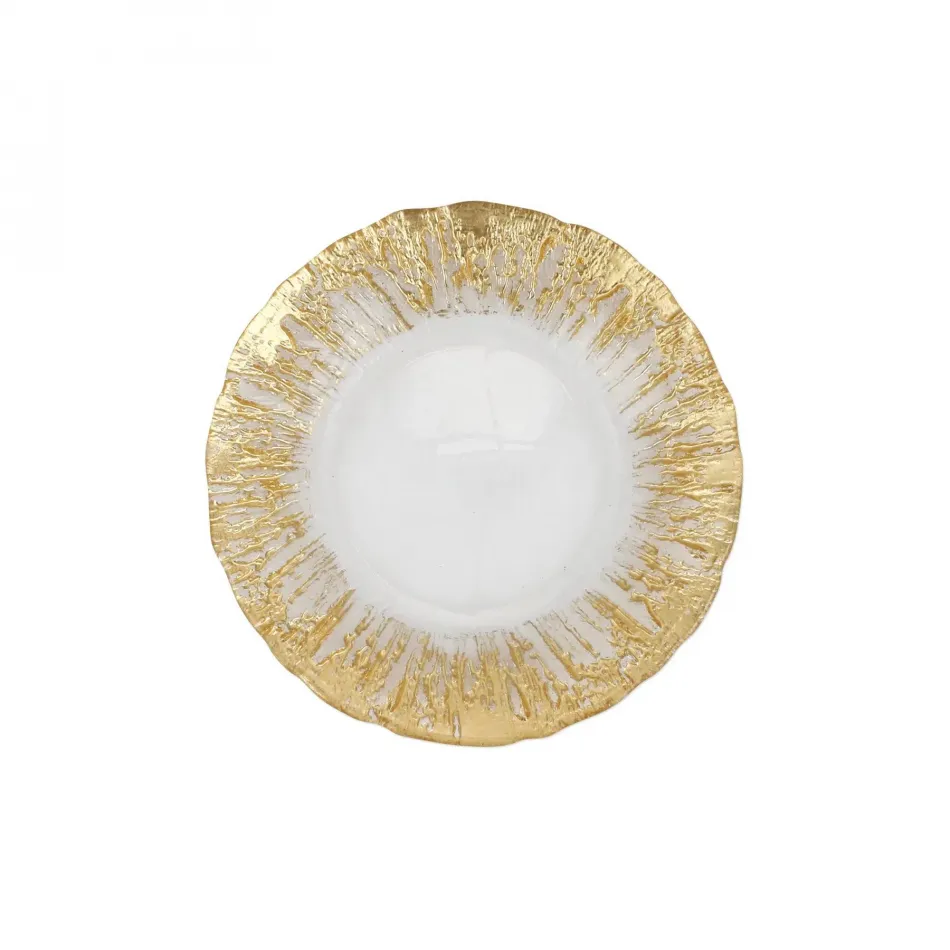 Rufolo Glass Gold Brushstoke Salad Plate