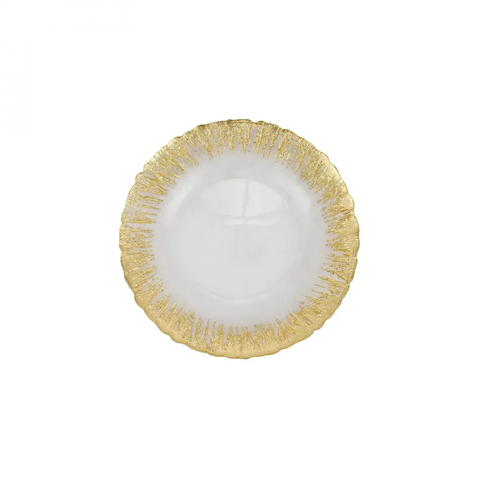 Rufolo Glass Gold Brushstoke Canape Plate