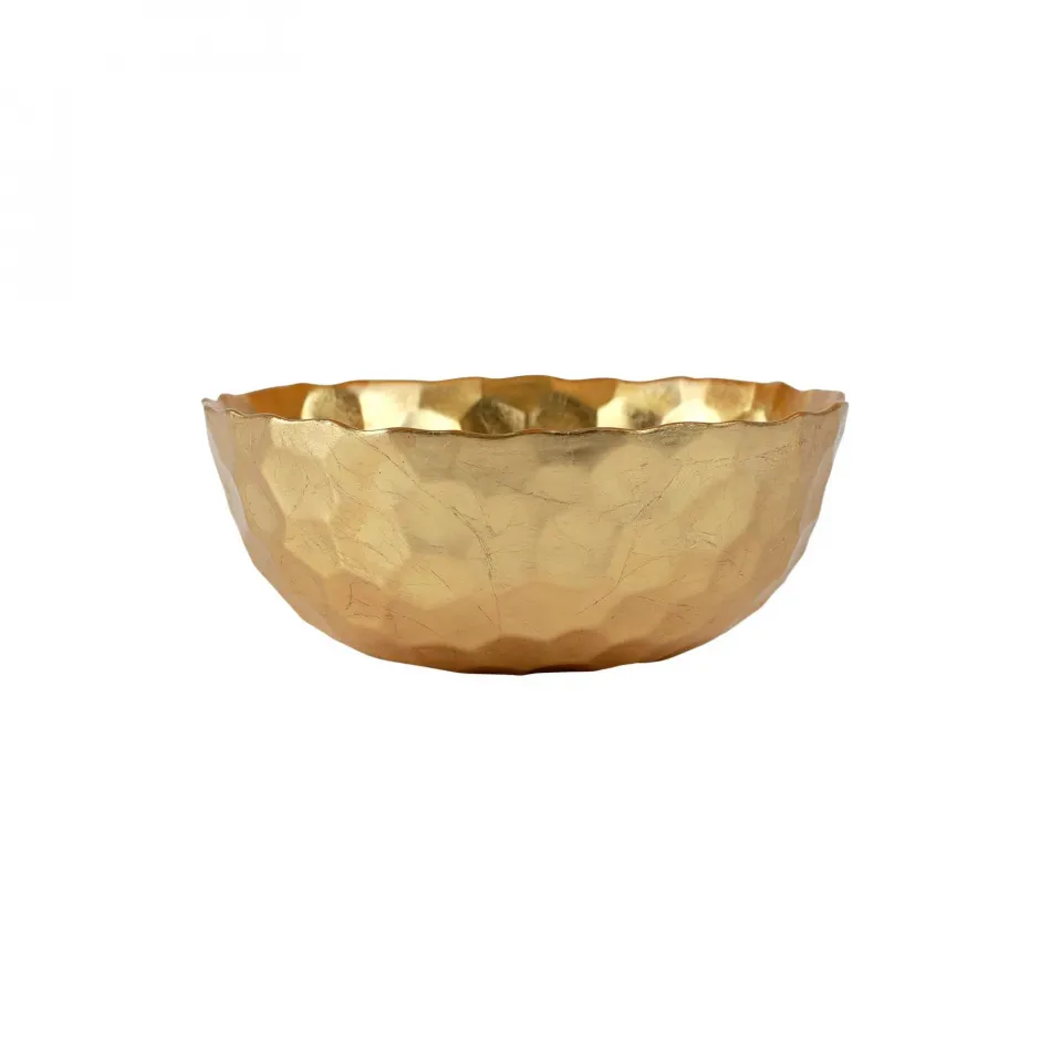 Rufolo Glass Gold Honeycomb Small Bowl 6"D, 2.5"H