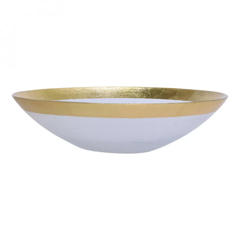 Rufolo Glass Gold Organic Large Bowl 12"D, 3"H