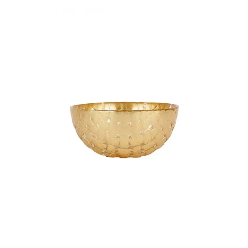 Rufolo Glass Gold Basketweave Dipping Bowl