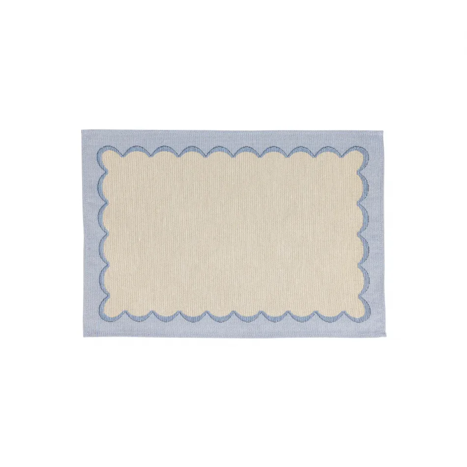 Tavola Blue Scalloped Placemats - Set of 4 19"L, 13"W