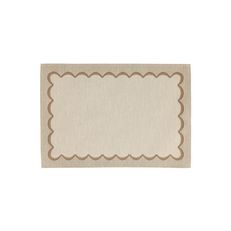 Tavola Natural Scalloped Placemats - Set of 4 19"L, 13"W