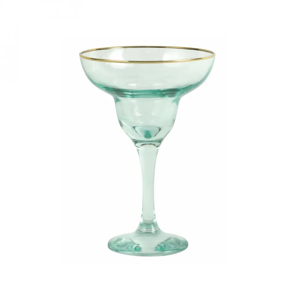 Rainbow Green Margarita Glass 6.5"H, 4 oz