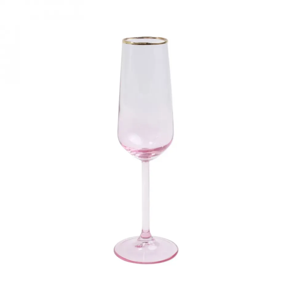 Rainbow Pink Champagne Flute 9"H, 6 oz