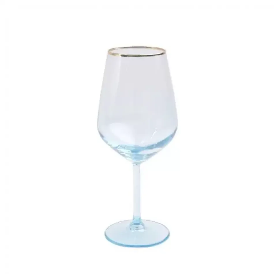 Rainbow Turquoise Wine Glass 8.5"H, 15 oz